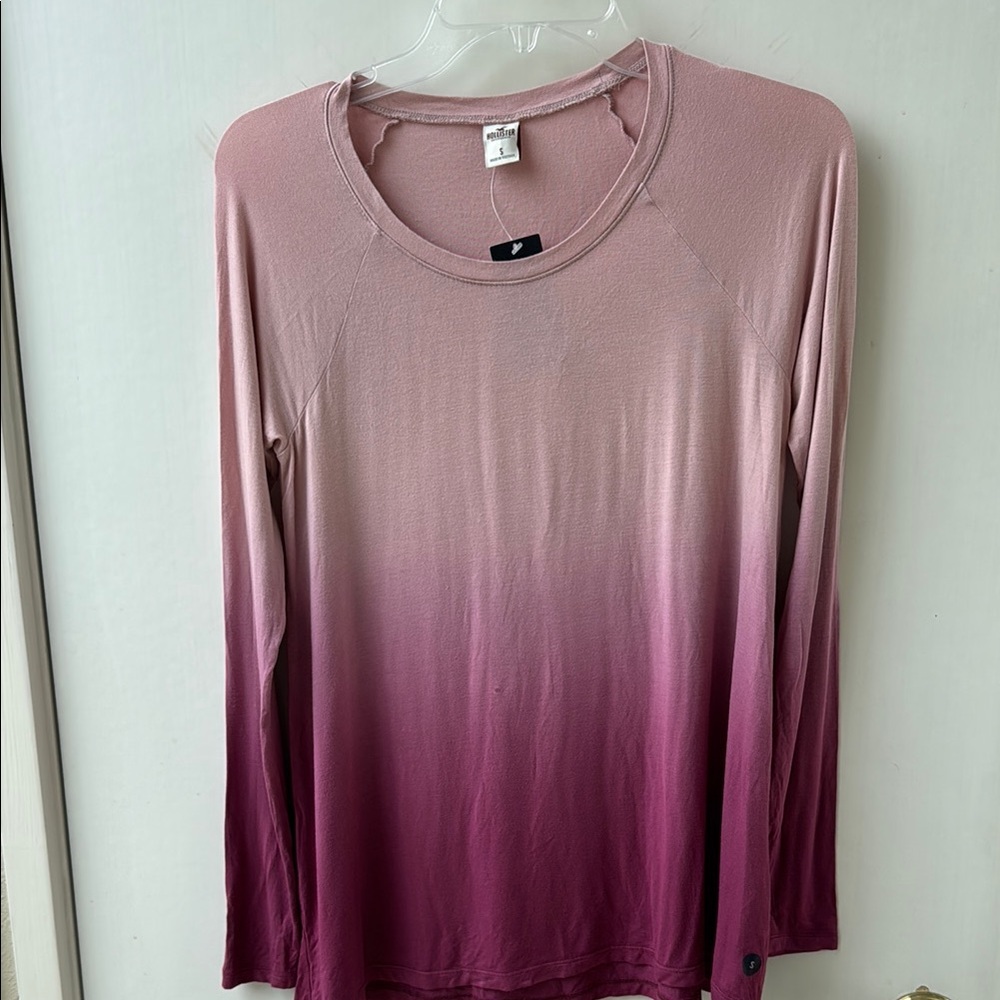 Hollister Pink Ombre Long Sleeve Top
